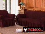 Forros para muebles 311, colores enteros con volantes
