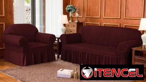Forros para muebles 311, colores enteros con volantes