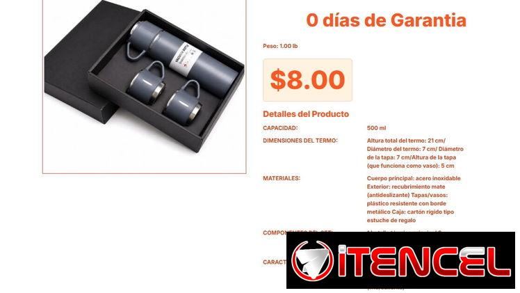 Botella Térmica Gris con 3 Vasos para el Gimnasio por $8.00 VPT#-0330