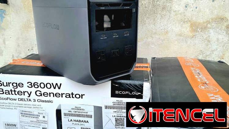 ECOFLOW  DELTA 3 CLÁSICA  CAPACIDAD DE BATERIA:1024WH POTENCIA DE SALIDA:1800W POTENCIA DE PICO:3600W METODO DE RECARGA: