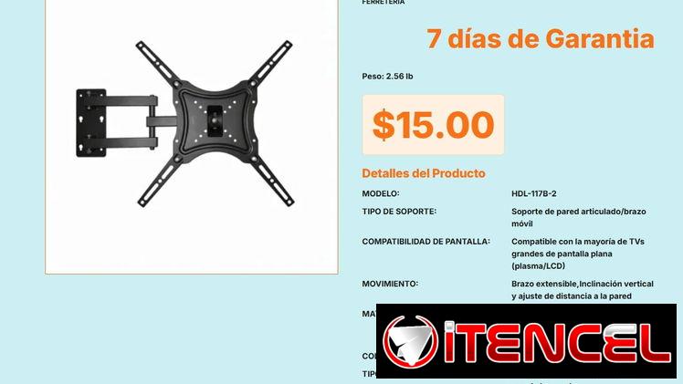 Soporte TV Articulado 14-55 Incluye Anclaje y Tornillos VPT#-0484
