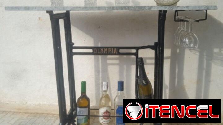 MINIBARES vintage con base de maquina de coser