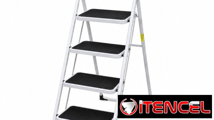 📢 ESCALERA DOMÉSTICA PLEGABLE DE 4 NIVELES CON MANIJA ACOLCHADA