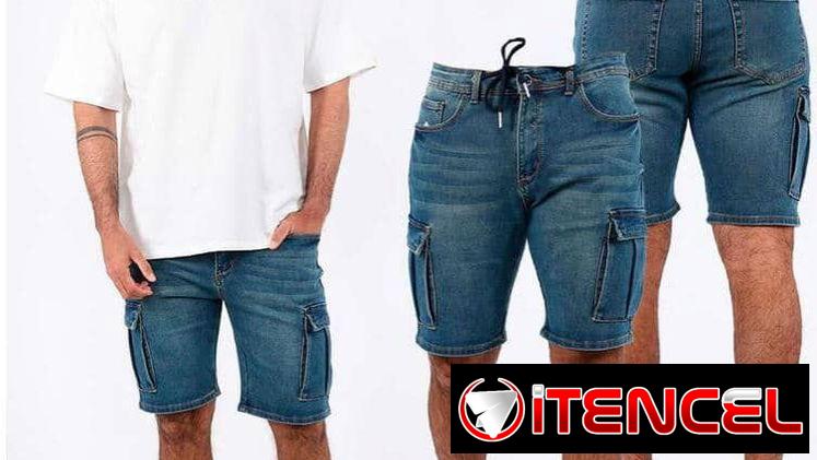 Bermudas 4puertas de mezclilla para hombre