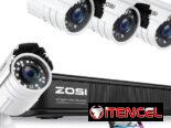 ZOSI H.265+ Full 1080p Sistema de cámara de seguridad para el hogar exterior e interior