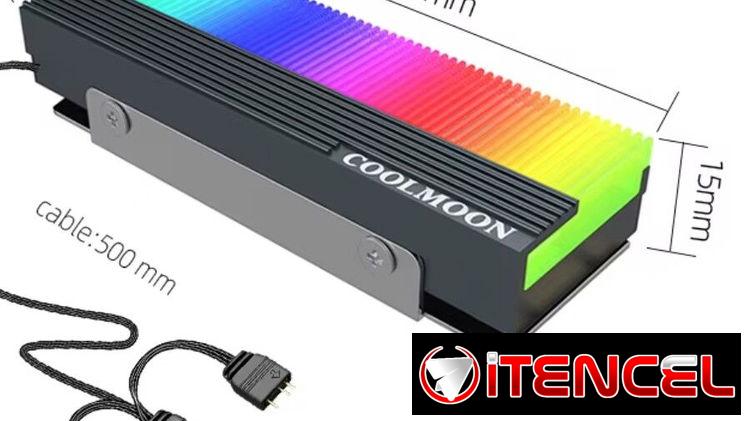 Tarjeta adaptadora M2 NVME SSD a PCIe 4.0 1X , 64 Gbps./ Disipador COOLMOON ARGB para M2