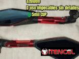 Rizoma 5 puntas rojo y negro bastón corto cristal azulado d uso impecables sin detalles