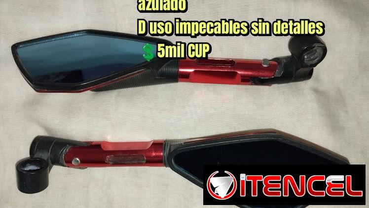 Rizoma 5 puntas rojo y negro bastón corto cristal azulado d uso impecables sin detalles