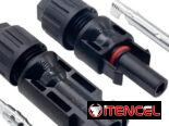 Pareja de conectores MC4 para paneles solares.