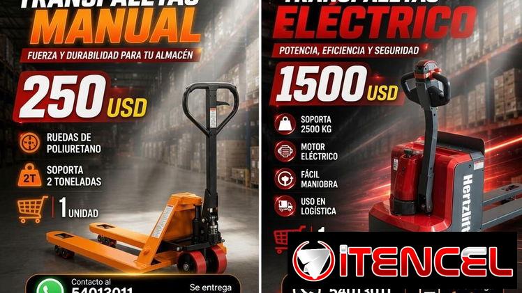 Transpaletas mecánicas y eléctricas al mejor precio