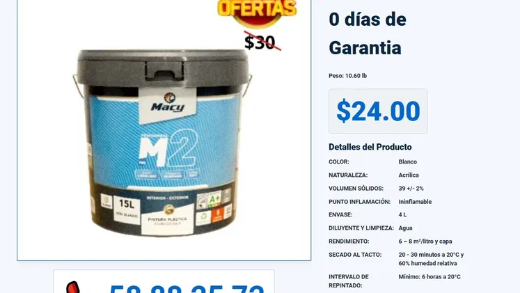 PINTURA MATE M-2 MACY COLOR BLANCO VPT-0280