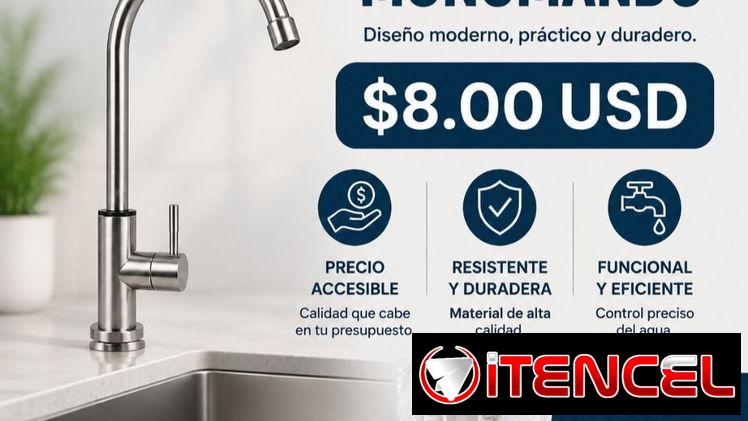 LLAVE MEZCLADORA MONOMANDO CUELLO DE GANSO .GRIFO PARA FREGADERO