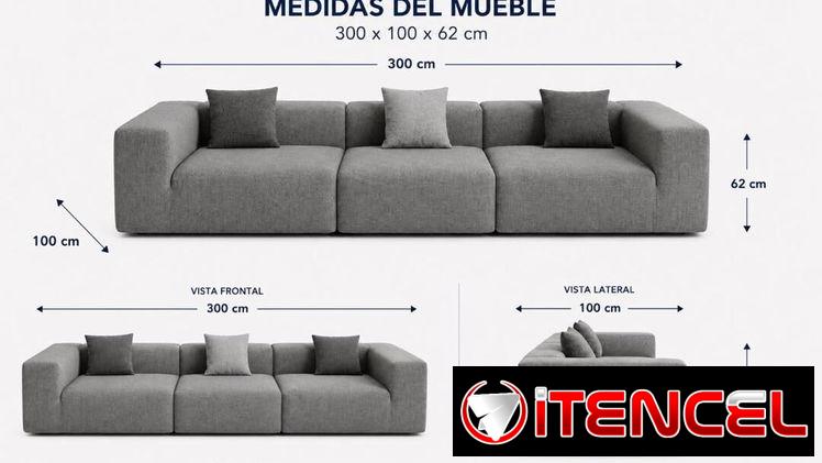 Sofá de 3 paza empacado al bacio