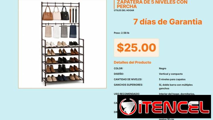 Zapatera de 5 Niveles con Percha e Instalación Práctica para el Hogar Real VPT#-0438