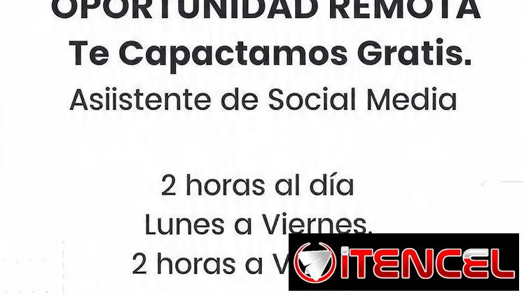 Asistente Virtual de Social Media Posición Remota Medio Tiempo
