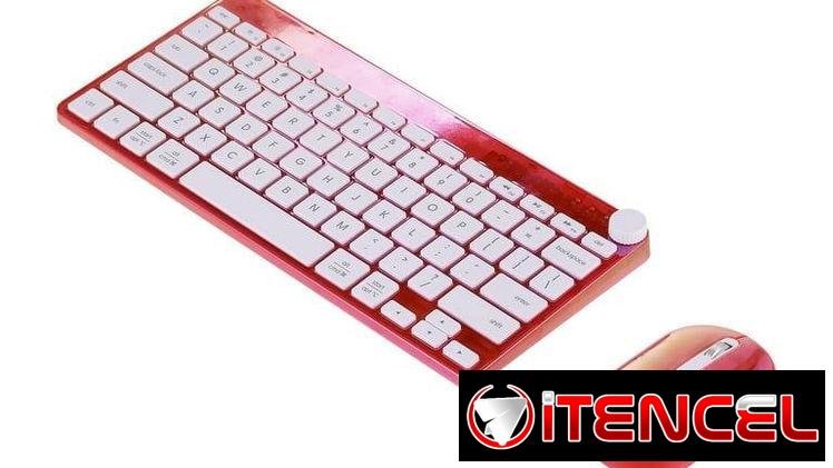 COMBO TECLADO Y MOUSE Irisdescent ROSA
