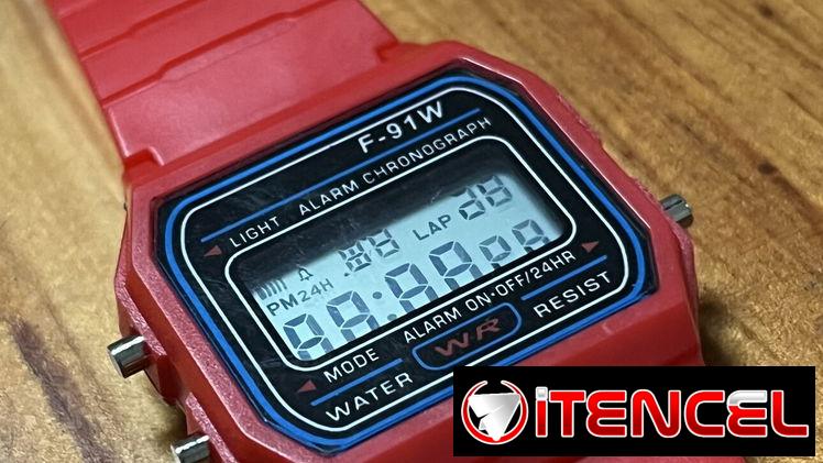 Reloj estilo Casio, de silicona, temporizador y alarma.