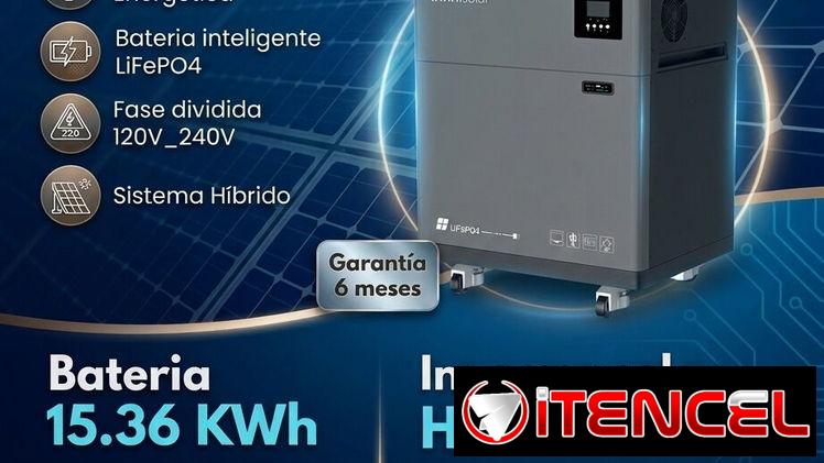 Kit de inversor de 6kw con batería de 15.36 kwh todo en 1 (all in one)