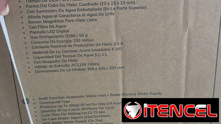 Solo 4 disponibles MAQUINA DE HACER HIELO, HIELERA, 40KG