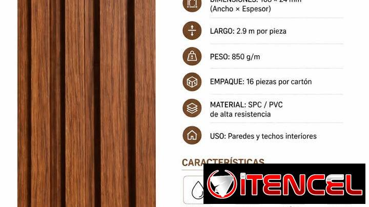 Lambrin, paneles decorativos, planchas wpc