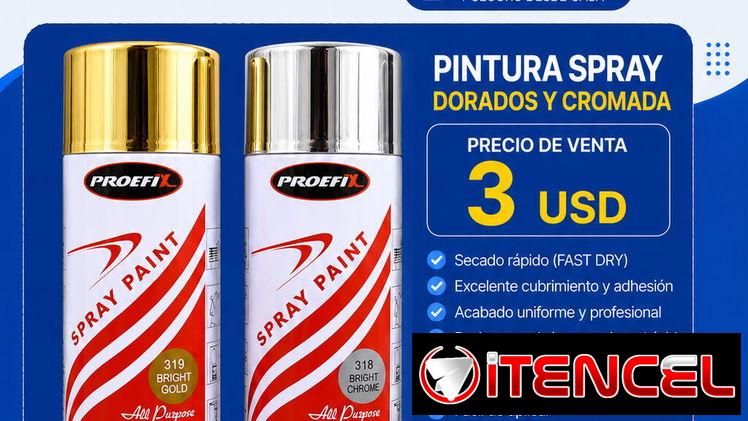 Pintura Spray Dorada y aluminio