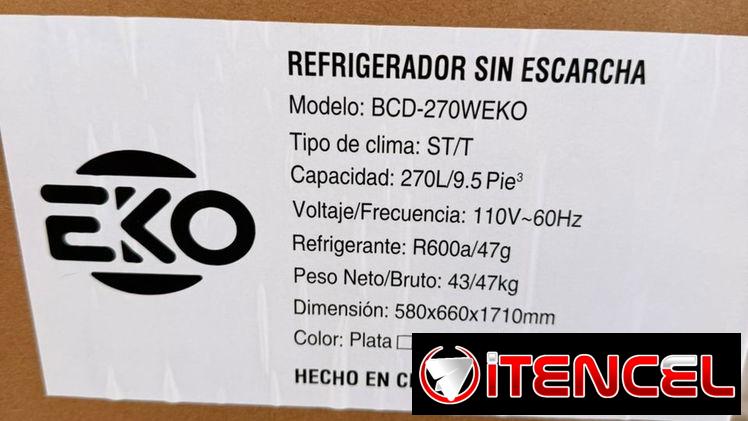 Refrigerador marca Eko 9.2 pies congelación seca con dispensador nuevo con garantía y mensajería !