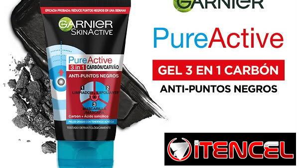 🖤Garnier SkinActive PureActive Gel 3 en 1 Carbón 150ml – Limpiador, Exfoliante y Mascarilla Facial Anti-Puntos Negros p