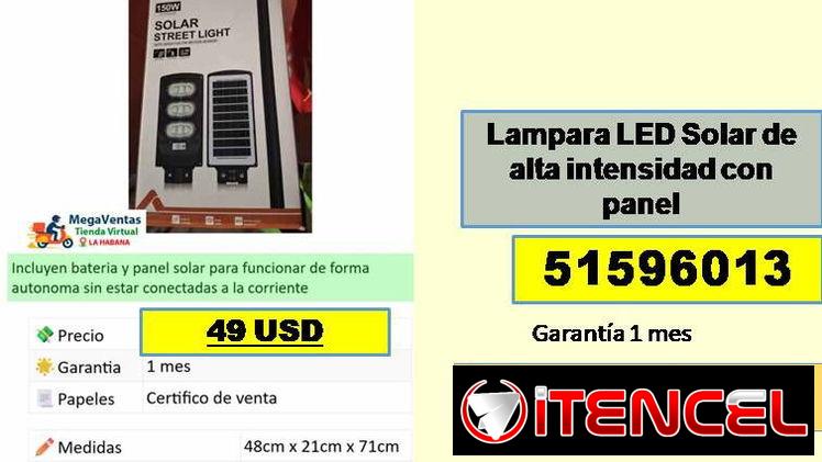 MV-522-Lampara LED Solar de alta intensidad con panel…..49 USD…51596013…MENSAJERIA COSTO ADICIONAL