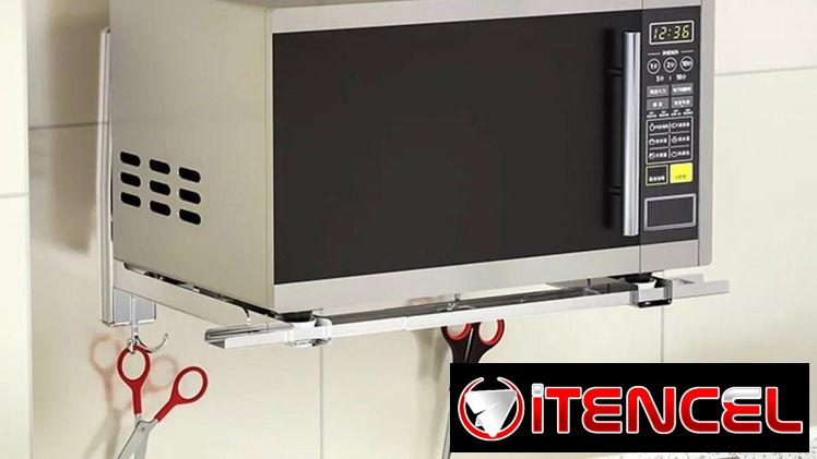 Soporte micro – Estante para horno microondas, estante de cocina, cocina de acero inoxidable 304 plegable para microonda