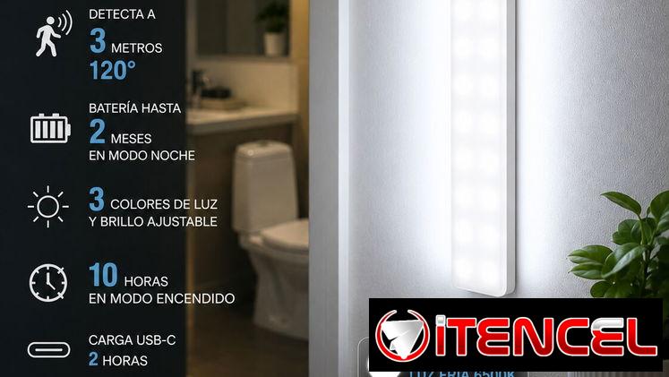 🔷 LUZ LED CON SENSOR DE MOVIMIENTO (Auxoda 8″) 🔷