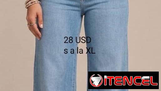 Pantalones anchos, jeans pierna ancha de tiro