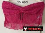 BOOHOO Crop top bustier, TALLA 44 , talla M , encaje ,color Fucsia. Talla 44