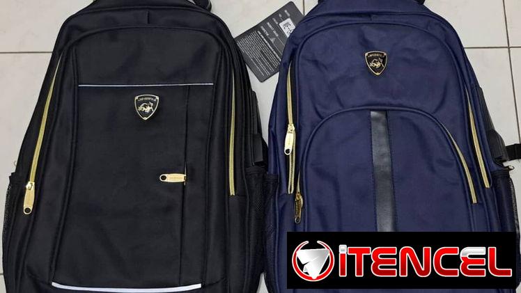 MOCHILA NUEVA CON SEGURA Y USB DE COLORES AZUL Y BEGRA