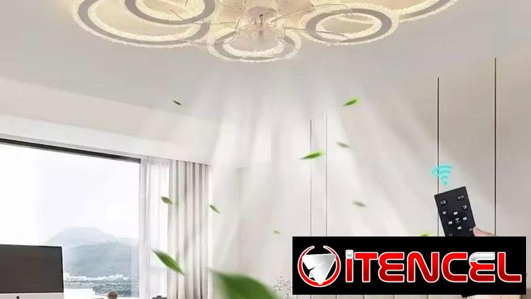 Lámpara de 6 anillos con ventilador