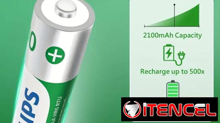 PHILIPS Paquete de 4 Pilas AA Recargables de 1.2V Ni-Mh 2500Mah