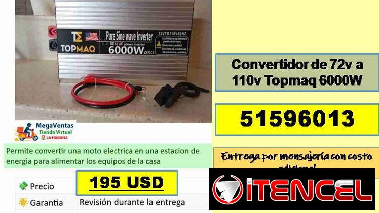 MV-625-Convertidor de 72v a 110v Topmaq 6000W….195 USD…51596013…Transporte costo adicional