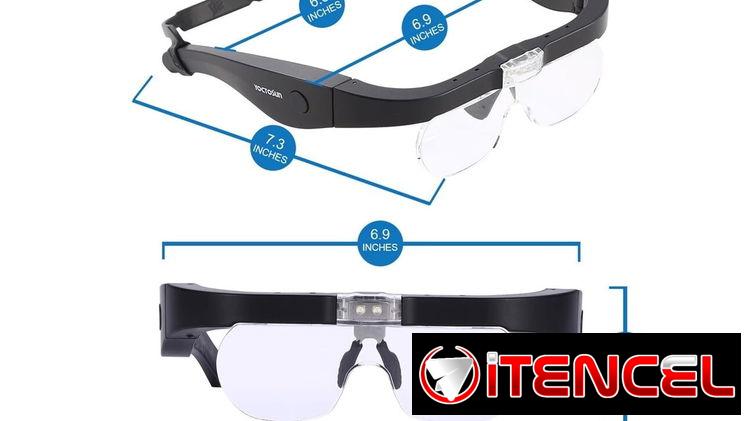 YOCTOSUN Gafas de Aumento Recargables, Gafas Magnificadoras de Cabeza con 2 Luces LED y Lentes Desmontables…..53274327