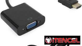 Adaptador HDMI-VGA con salida de audio(HDMI punta Dorada)..Nuevo