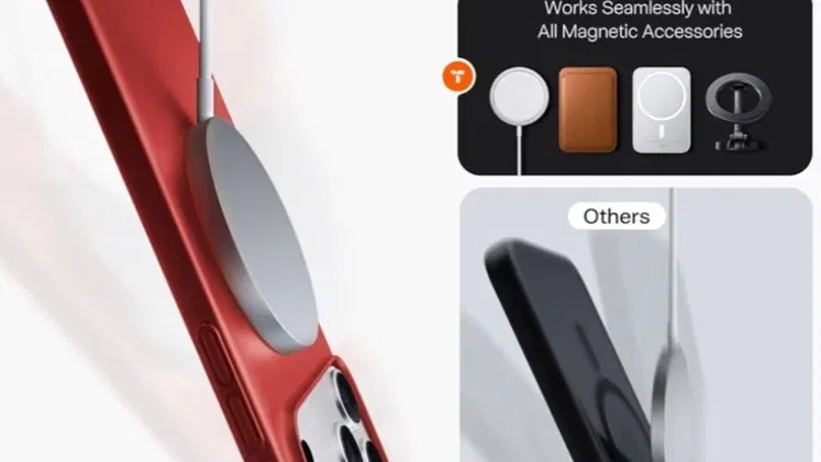 Magnetic Slim-Fit Case para iPhone 17 Pro Max – Red
