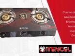 Cosina de gas Cuerpo de vidrio templado Quemadores de cobre Encendido por magneto Eficiencia en el consumo de gas Dimens