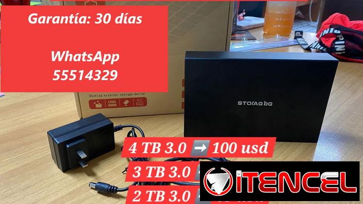 DISCO DURO EXTERNO HDD 2T, 3T Y 4T. ENTREGA DE FACTURA A SU NOMBRE. VARIEDAD DE ARTÍCULOS DE TECNOLOGÍA, ETC