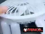 Ventilador lámpara de techo 2 en 1, girnalda solar, imanes portanotas , lámpara recargable solar para césped