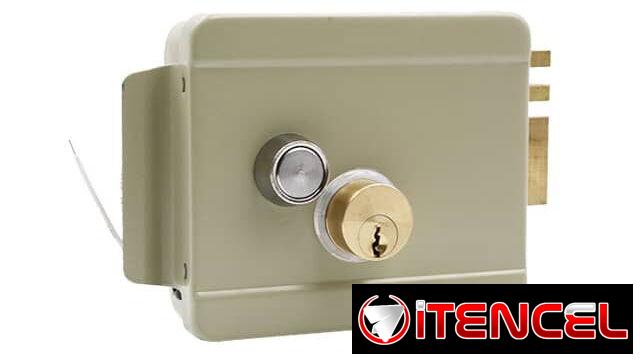 Cerradura electrica – Yale electrónico con botón posición derecha  12v no incluye transformador . 45 USD