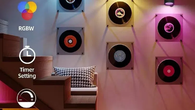 Set de 2 Lámparas LED de Pared Recargables RGBW