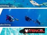 Máscara, visor en cristal anti empaño mas snorkel/snorkeling/bucear