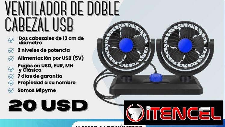 🌀 Ventilador de Doble Cabezal USB 💰 Precio: $20