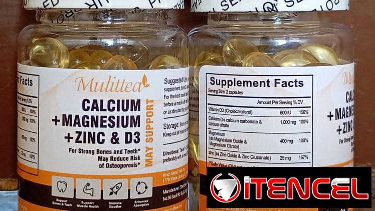 Citrato de Magnesio, Calcio, Zinc, Vitaminas D3 y Fósforo