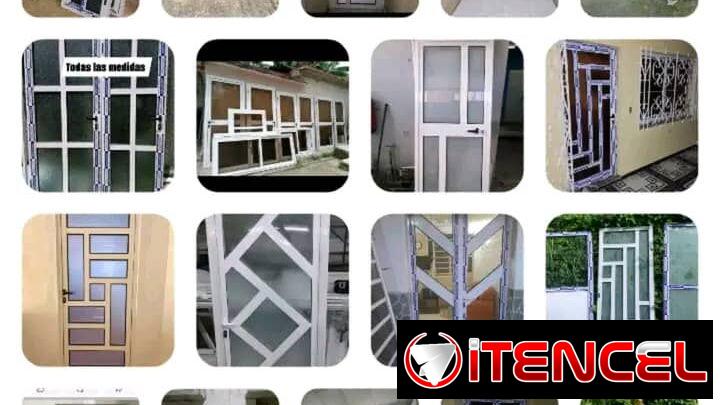 🚪53353801ℹ️ metro cuadrado   Puerta de aluminio y melamina toda medidas  Puerta de aluminio con cristal Ventana de al