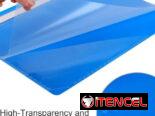 Carpeta A4, cubierta transparente, 2 puntas con bolsillo triangular. Material de polipropileno