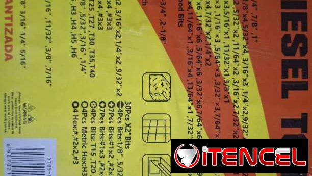 Kit de barrenas, puntas y accesorios de 246 piezas para perforación y atornillado en madera, metal y mampostería.